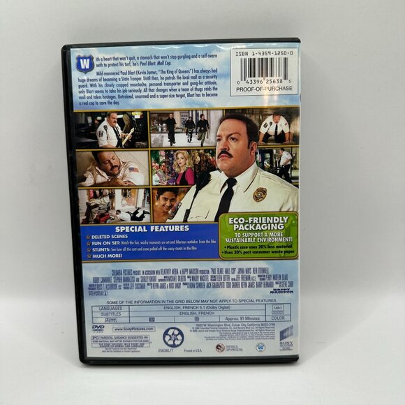 Paul Blart Mall Cop Kevin James 2009 Sony Pictures DVD Comedy Family Friendly PG - Picture 2 of 7